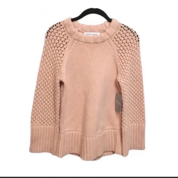 NWT Derek Lam Athleta L sweater Village Blush Pink Cashmere Crew Neck Chunky - Picture 4 of 12
